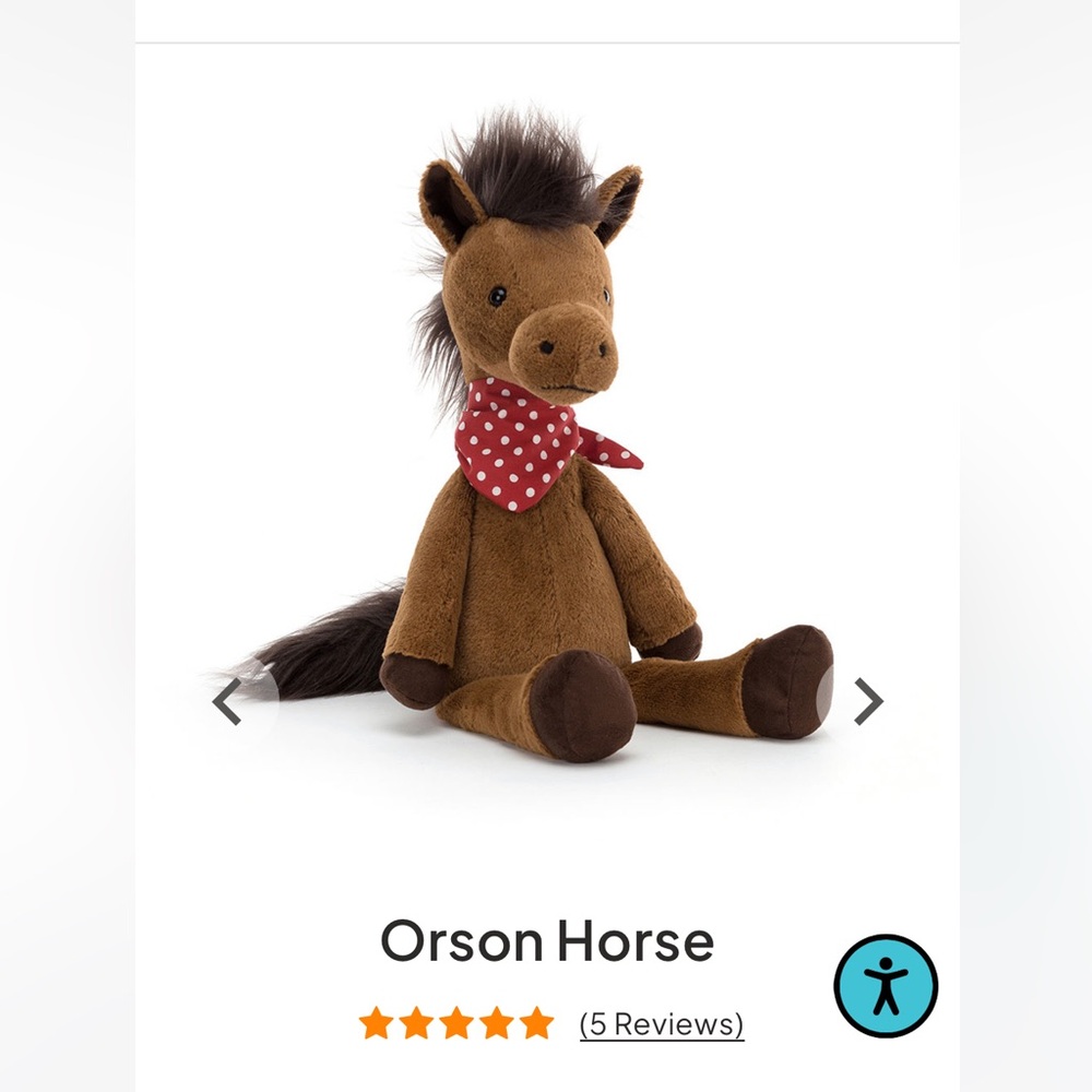 Jellycat Orson Horse Plush - Brown and Red